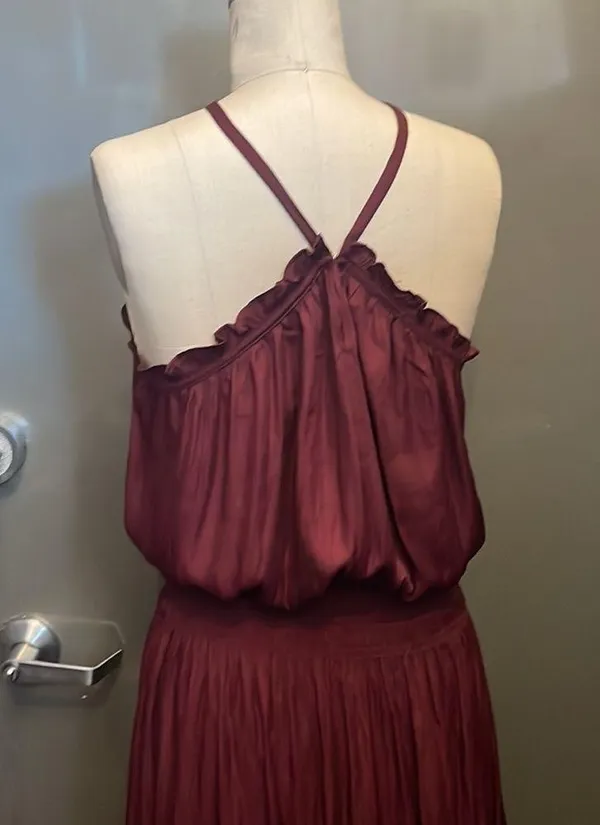 Fabrik Greta Smock Waist Halter Midi Dress M - Image 8