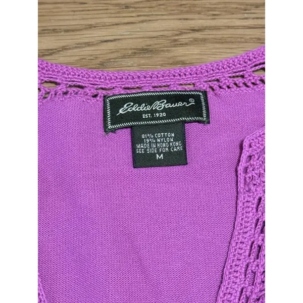 Eddie‎ Bauer Crochet Neck & Sleeve Long Sleeve Women’s Size Medium Cabincore - Image 3