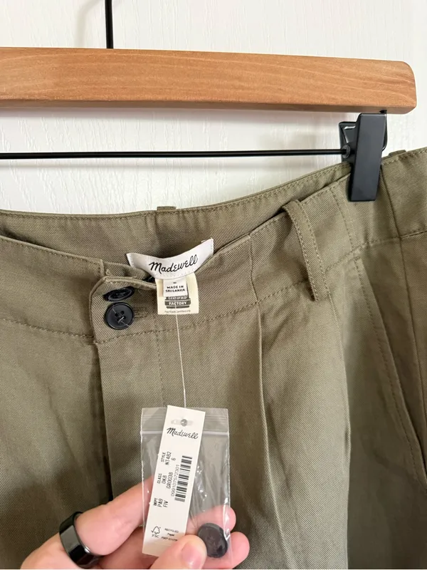 Madewell NEW The Harlow Wide-Leg Pant in Drapey Twill Faded Ivy - Image 5