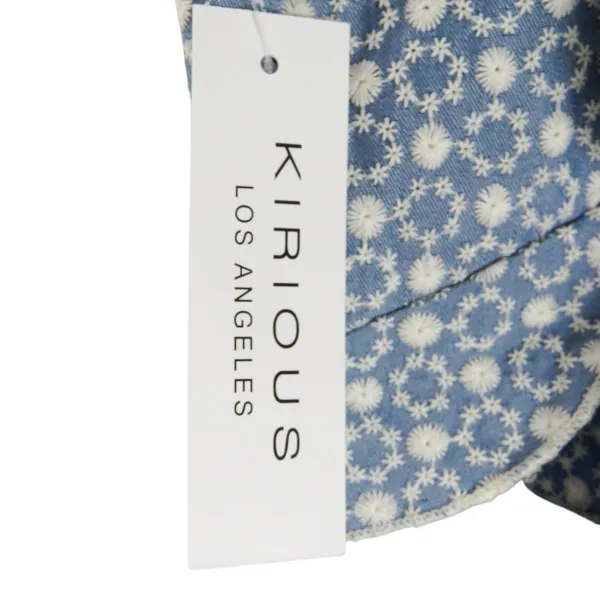 Kirious Blue Floral Eyelet Tie Back Crop Top Tank Top XS Cottagecore Top - Image 6