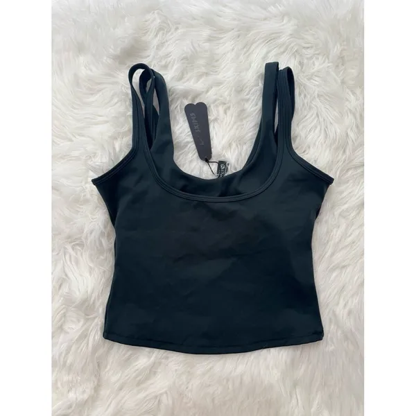 Nike Skims Matte Double Strap Scoop Tank Dark Teal Size Small - Image 3