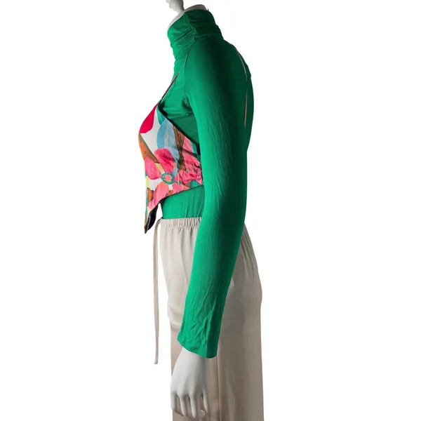 Forever‎ 21 Abstract Print Halter Neck Crop Top Size M - Image 10