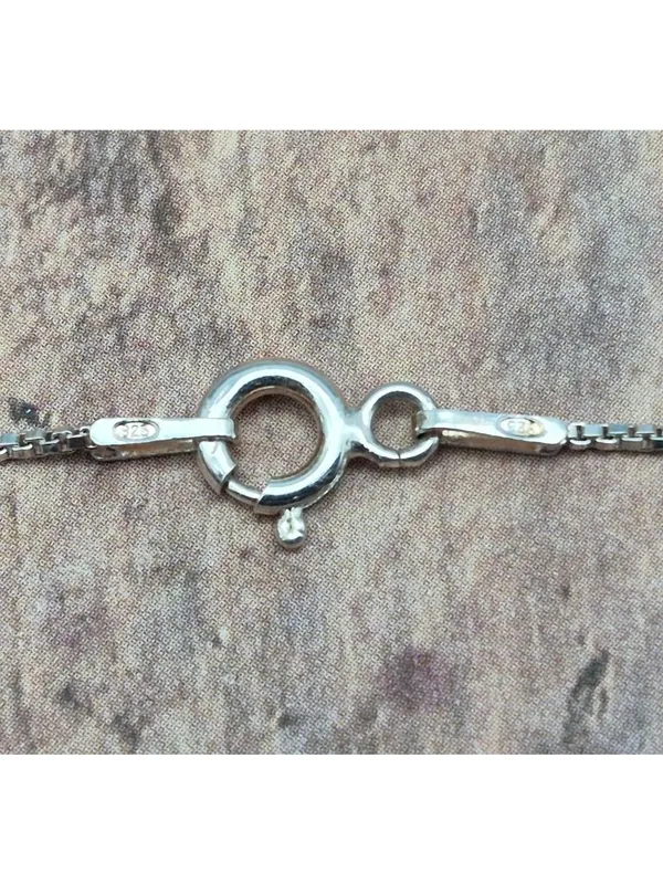 925 Sterling Silver Box Chain Pendant Necklace Dainty 30" Colorful Crystal Cross - Image 9