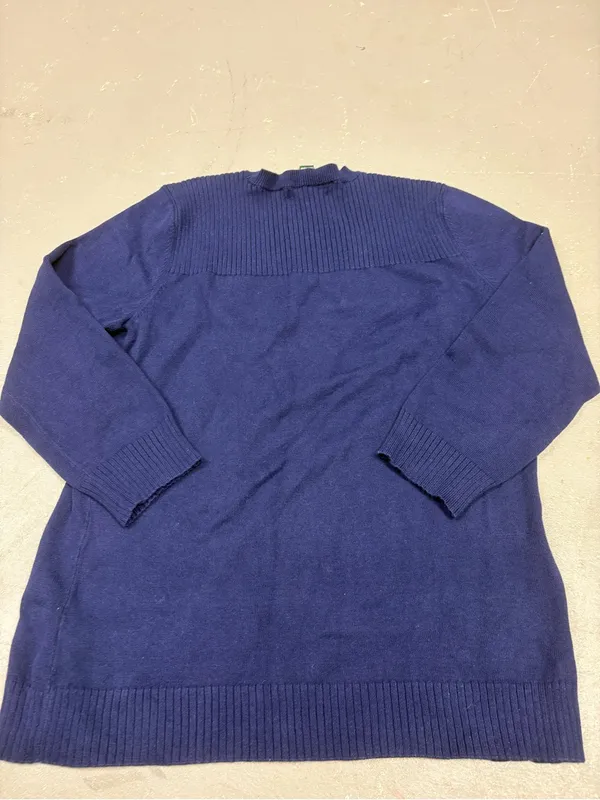 Lauren Ralph Lauren Grandmacore Navy Blue Ribbed Knit Sweater Women’s Medium - Image 8