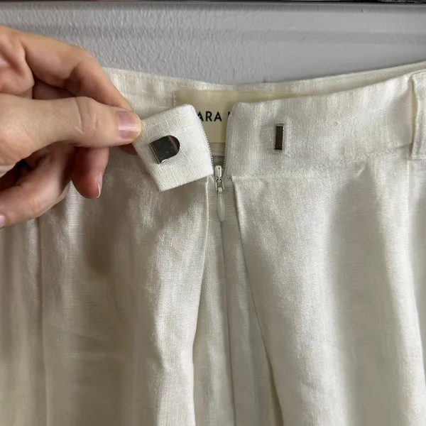 Mara Hoffman Eldora Trouser Size‎ 4 White High Rise Wide Leg Tailored 100% Hemp - Image 6