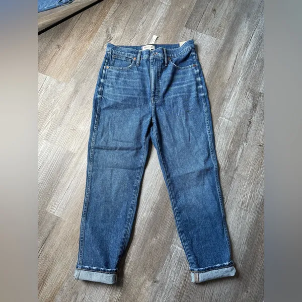 NWT Madewell High Rise Stove Pipe Denim Jeans Relaxed Fit Straight Blue Size 30 - Image 3