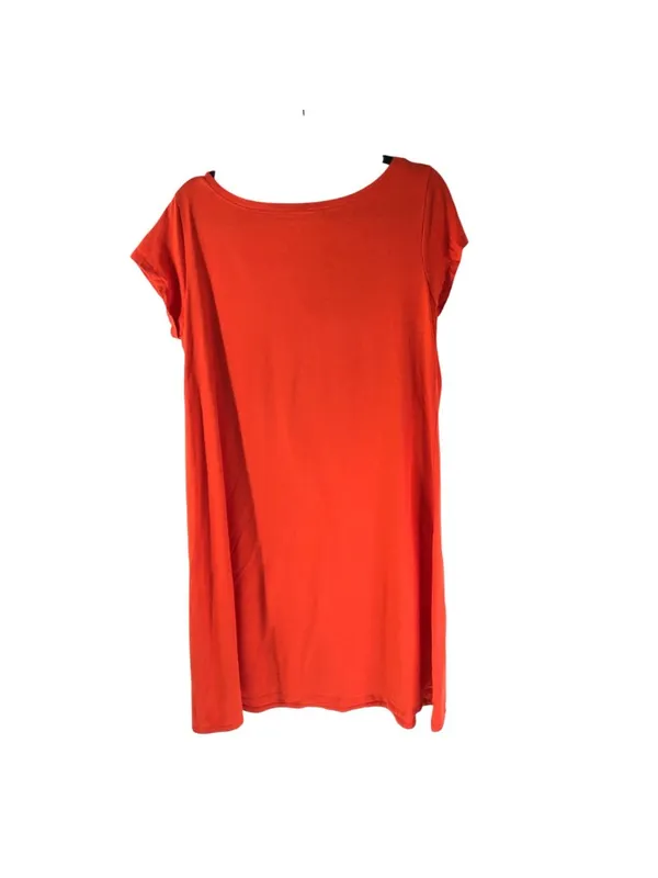Eileen Fisher Womens T-Shirt Dress Orange L Organic Cotton Spandex Short Sleeve - Image 2