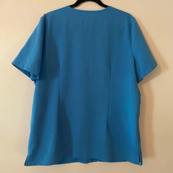 FIGS Blue Casma Scrub Top Two Pocket Uniform Nurse Dr PO #2678 Women's size XL - Image 5