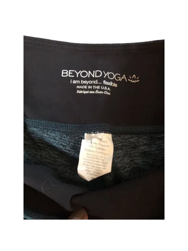 Beyond Yoga Spacedye Strappy Ballet Legging Size M Black/Arctic Teal - Image 5