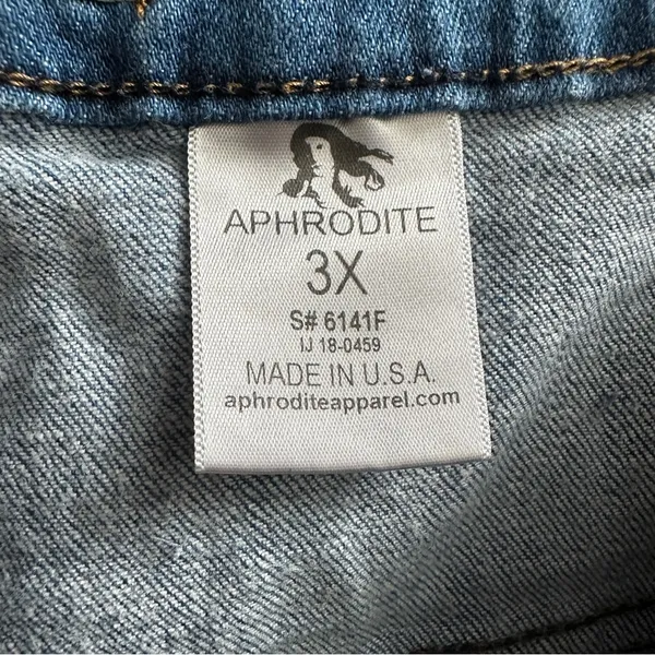 Aphrodite Women’s Shorts Medium Wash Super High Waisted Distressed Size‎ 3X​ - Image 6