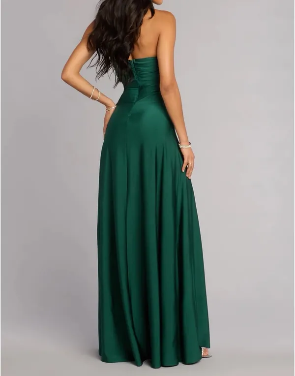 Dark green strapless dress - Image 2