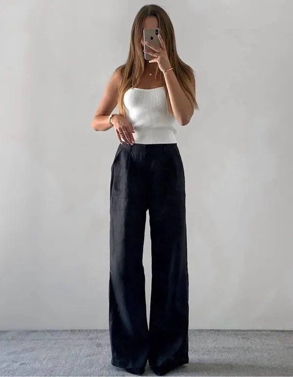 ✨DISSH Norah Linen Blend Black Sz 2 Pants✨ - Image 2