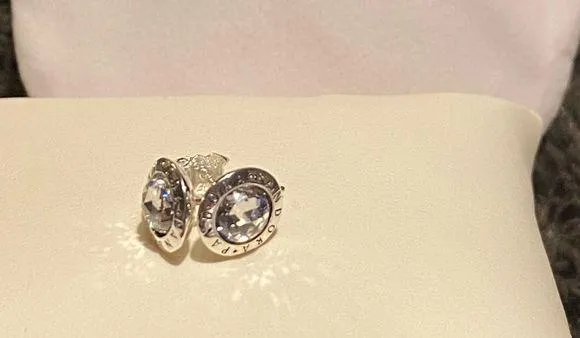 Pandora Radiant Logo cubic zirconia and silver studs, new. Shine logo - Image 2