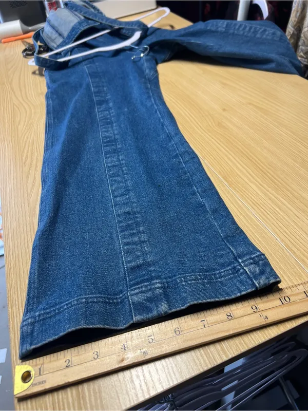 Apiece Apart Carmen Denim Overalls Size 0 Blue Wide Leg Cross Back Jumpsuit - Image 15