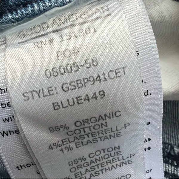 Good American Good Legs Straight Jeans Size 12 Blue 449 - Image 14