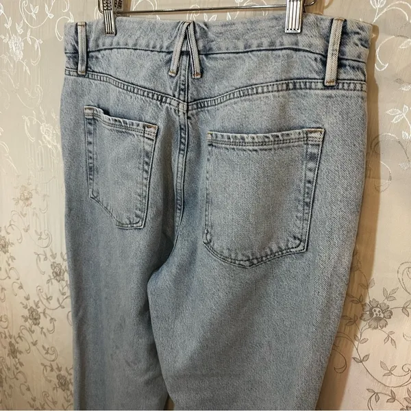 Good American Good Straight Light Wash Distressed Jeans Size 6 28 GCC00859T - Image 11