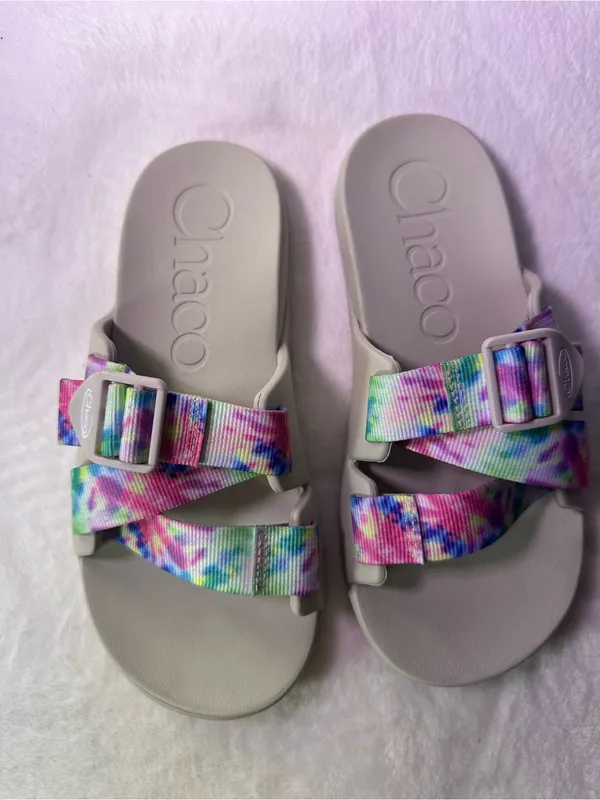 Chacos Slide Sandals with Pastel Tie-Dye Straps - Image 5