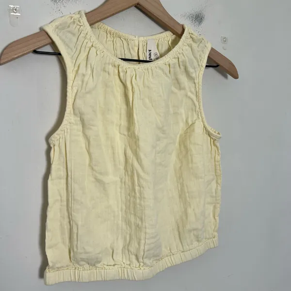 PACT- Double Gauze Bubble Hem Top Yellow Size XS - Image 4