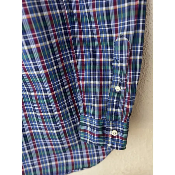 Ralph Lauren Women’s SP Petite Blue Plaid Long Sleeve Button Down Western Prep - Image 6
