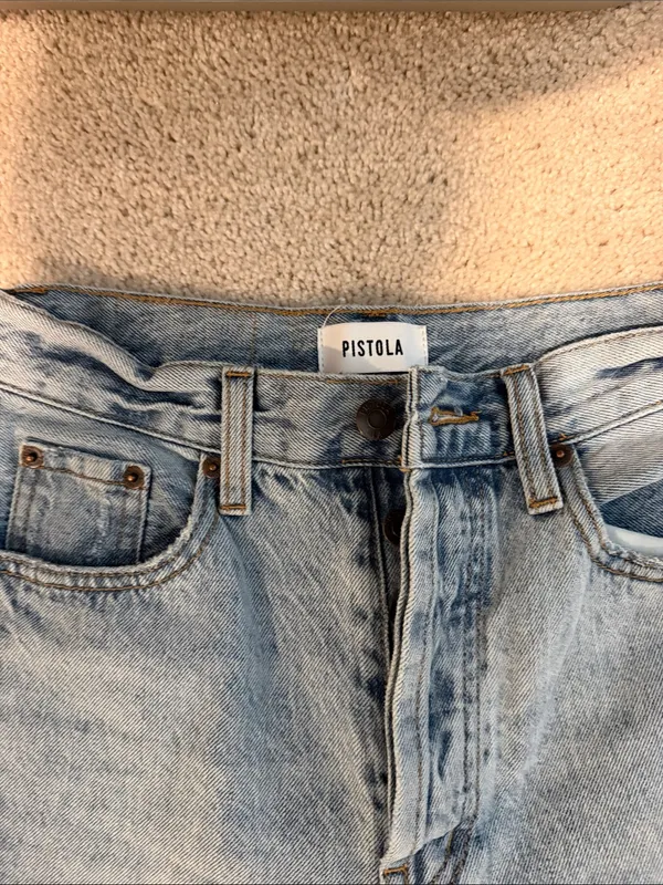pistola Vintage Light Blue High-Rise Straight Jeans - Image 2