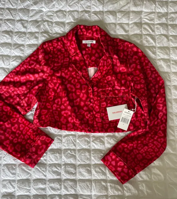 Good American Red Satin Pjs In Leopard - Image 9