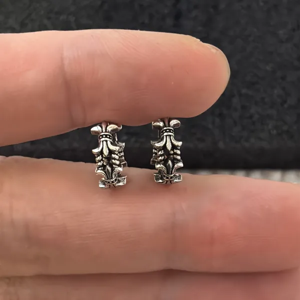 Anchor 13mm Small Hoop Earrings for Men Women,Streetwear Punk Hip Hop Unisex - Image 6