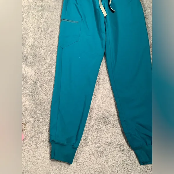 Figs Teal Jogger scrub pants with Drawstring XS - Image 2