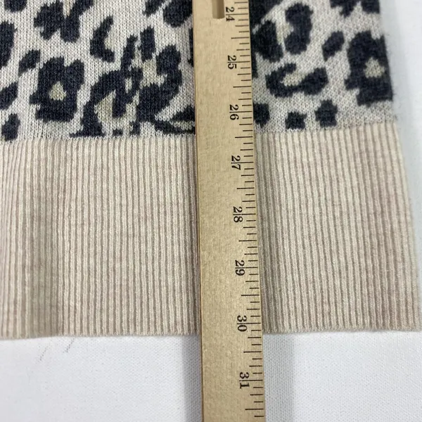 LOFT Sweater Dress Womens XS‎ Beige Leopard Animal Print Turtleneck Long Sleeve - Image 6