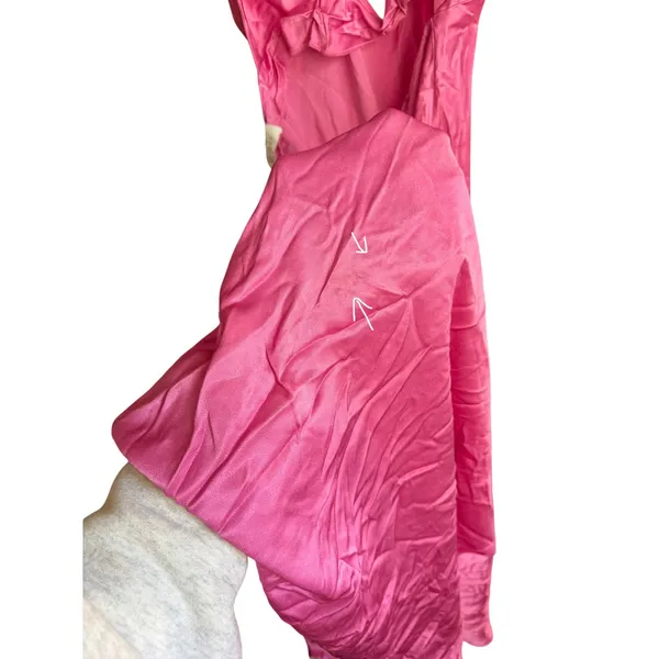 Meshki Sadie Maxi Satin‎ Halter Ruched Slip Dress Pink Size XL Wedding Guest - Image 10