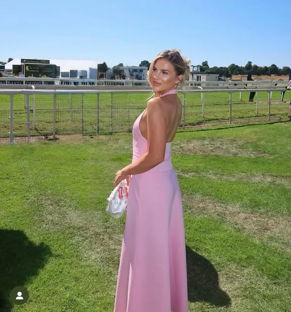 Zara Pink Backless Halter Dress wedding maxi long evening party coctail - Image 2