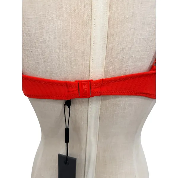 TRIANGL‎ Mica Ribbed Bikini Top Neon Red Scoop Swim Top Size Large NWT - Image 4
