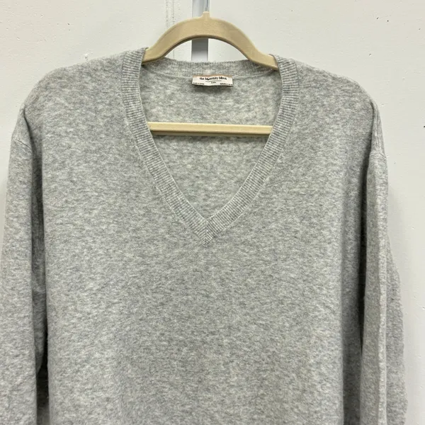 Zara The Maternity Mood Oversized Knit Chunky‎ V-neck Sweater 9919/102/803 Gray - Image 3