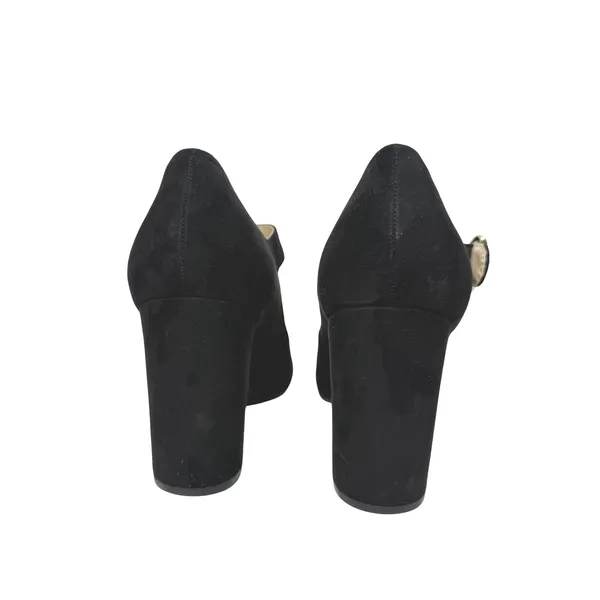 Liz Claiborne Savannah Mary Jane Pump Womens 9 Black Faux Suede 3.5" Heel Buckle - Image 6