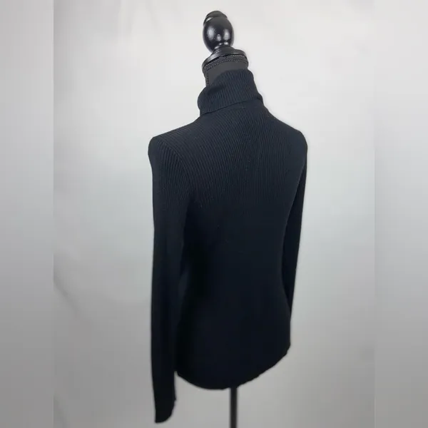 Turtleneck Sweater Black Ambiance Apparel Large Stretch - Image 5