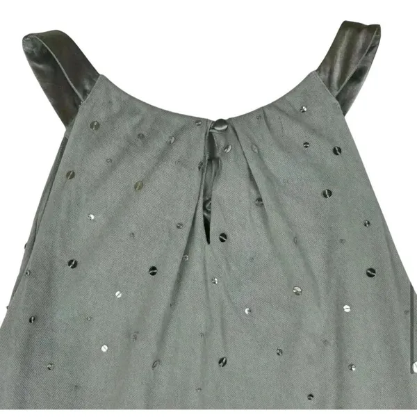 Ann Taylor Women's M Silver Sequin‎ Sleeveless Party Tank Top - Image 8