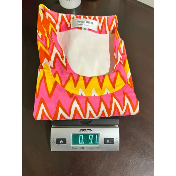 NWT Skirtin Around‎ Zig Zag Print Dress Size 8 Pink Orange Yellow 100% Cotton - Image 13