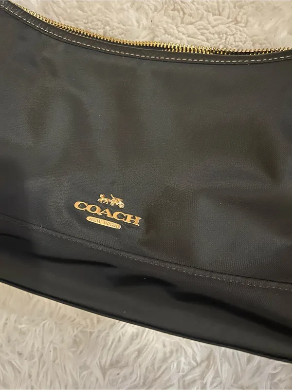 Coach Black Nylon Shoulder Bag CA205 crossbody purse adjustable strap - Image 8