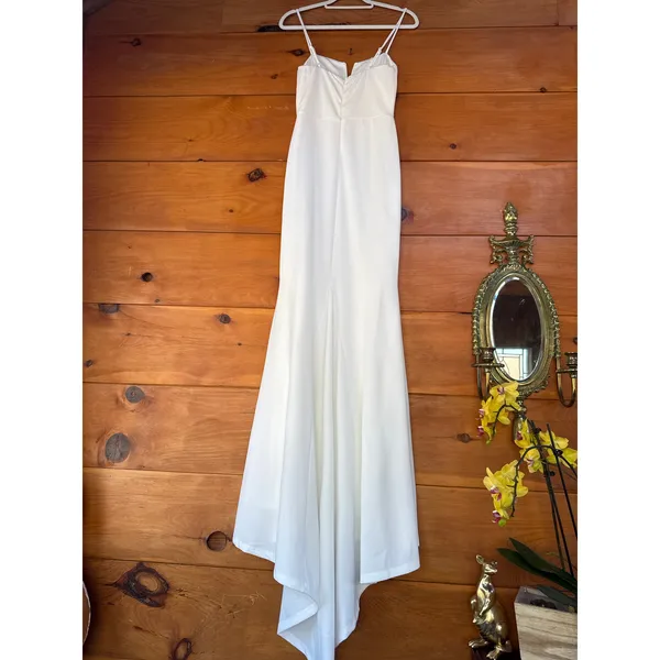 NWT Lulus Finding the One White Mermaid Maxi Dress Bridal Gown Bride Wedding XS - Image 4