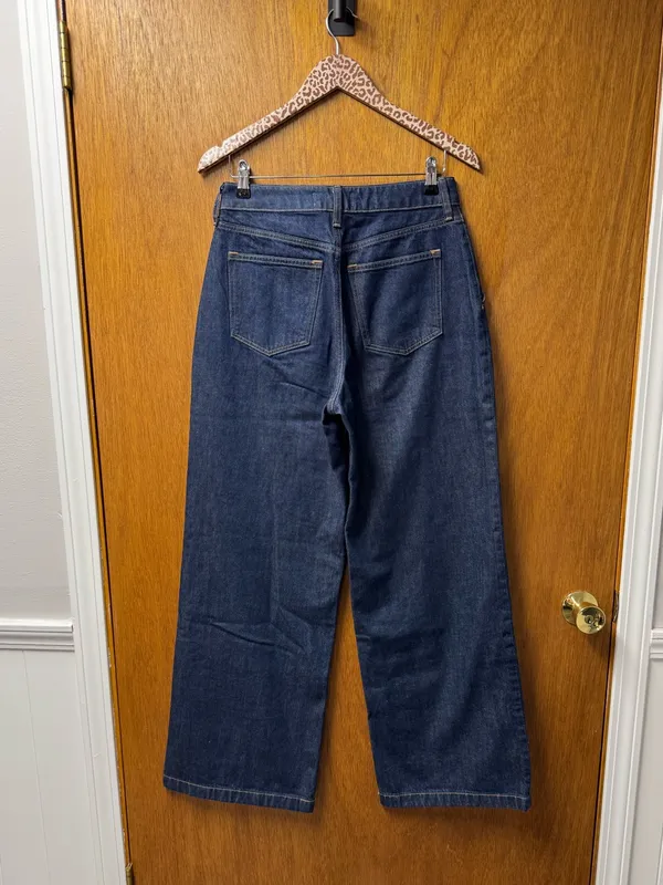 Abercrombie & Fitch High Rise Wide Leg Denim Jeans Blue Curve Love 27 LONG TALL - Image 12
