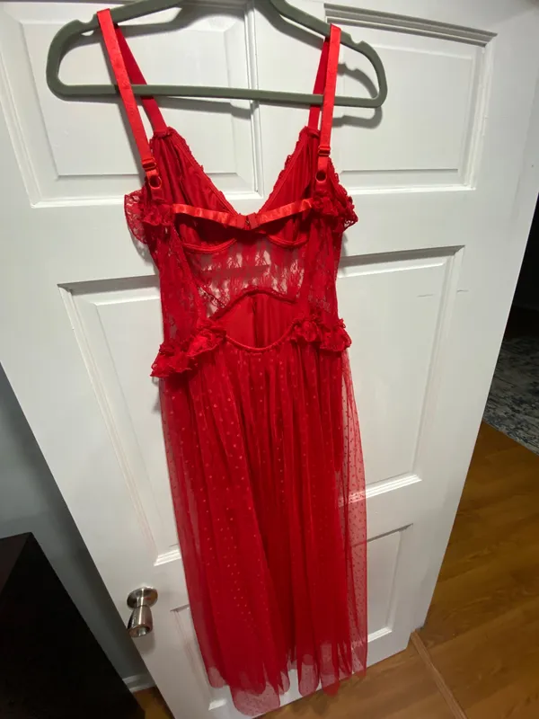 Red Lace Choosy Dress - Image 4