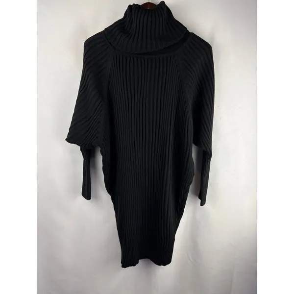 Women’s Elegant Unique Glamor Fashion XL Black Turtleneck - Image 3