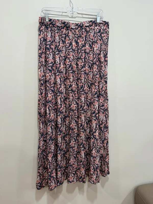 Westport 1962 Paisley Print Maxi Skirt Drawstring Tassel Side Slit Women’s Size Large - Image 5