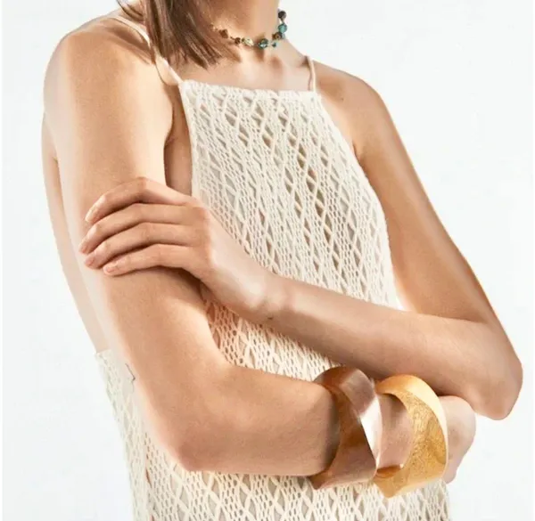 ZARA NWT BLOGGERS FAVORITE super BOHO ECRU BEIGE CROCHETED HALTER Maxi DRESS L - Image 9