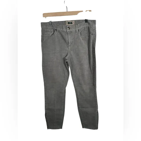 J.Crew Corduroy Pants Women’s Size 30 Gray Skinny Ankle Zip‎ Stretch - Image 2