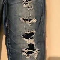 Women’s American Eagle super stretch jeans distressed destroyed sz 8 cropped 29 - Image 3