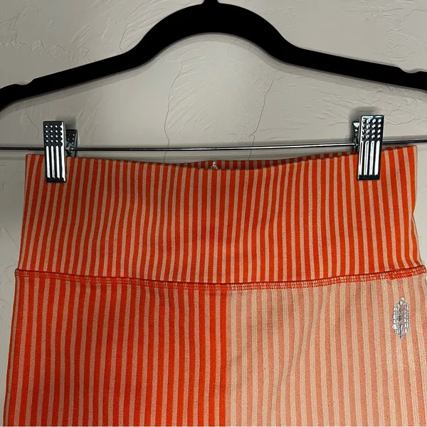 Free People Movement Striped‎ Mixing Papaya Color Block Orange Athletic Shorts - Image 5