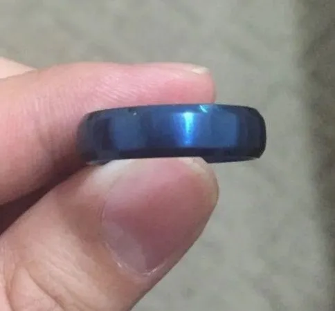6mm Blue Stainless Steel Ring - Image 4