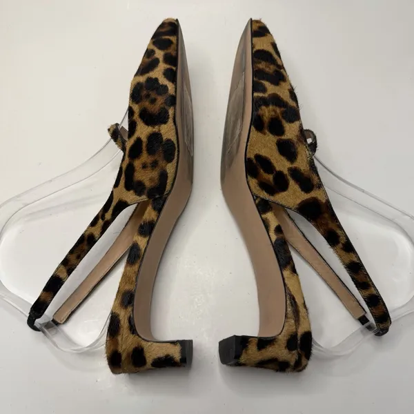 J.CREW Colette Buckle Slingback Leopard Print Calf Hair Kitten Heel Pumps Sz 8.5 - Image 7