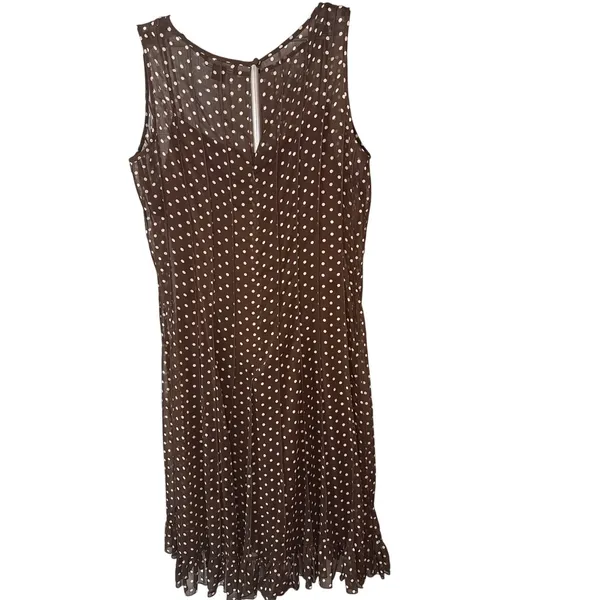 Jessica Howard Brown Polka Dot Sheer Dress Women's‎ 18W - Image 5