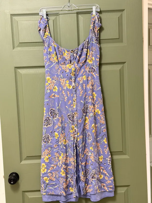 ASTR The Label Bonjour Floral Midi Dress Periwinkle Multi Floral Size Large - Image 5